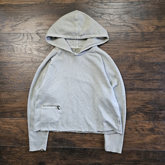 Vintage Eddie Bauer Garment Dyed Sage Green Boyfriend Fit Raw Hem Hoodie Size XL - Picture 1 of 5